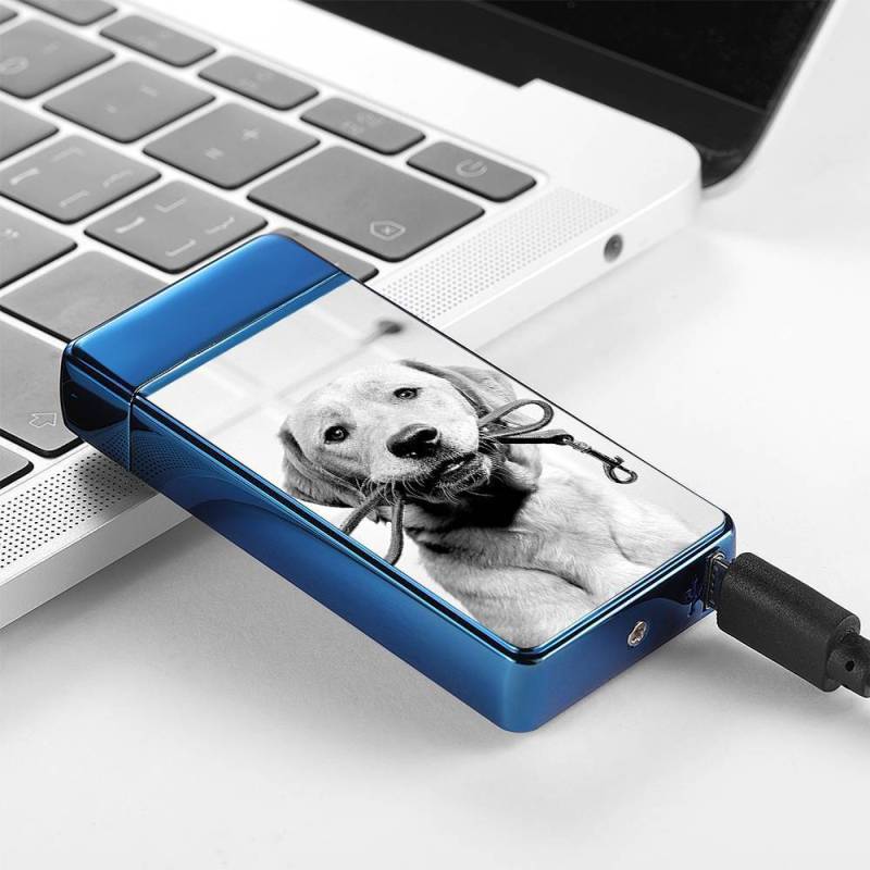 Photo Lighter Custom Photo Engraved Lighter Blue Cute Pet 4