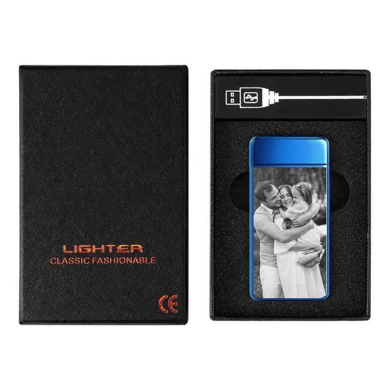 Photo Lighter Custom Photo Engraved Lighter Blue Perfect Family 5