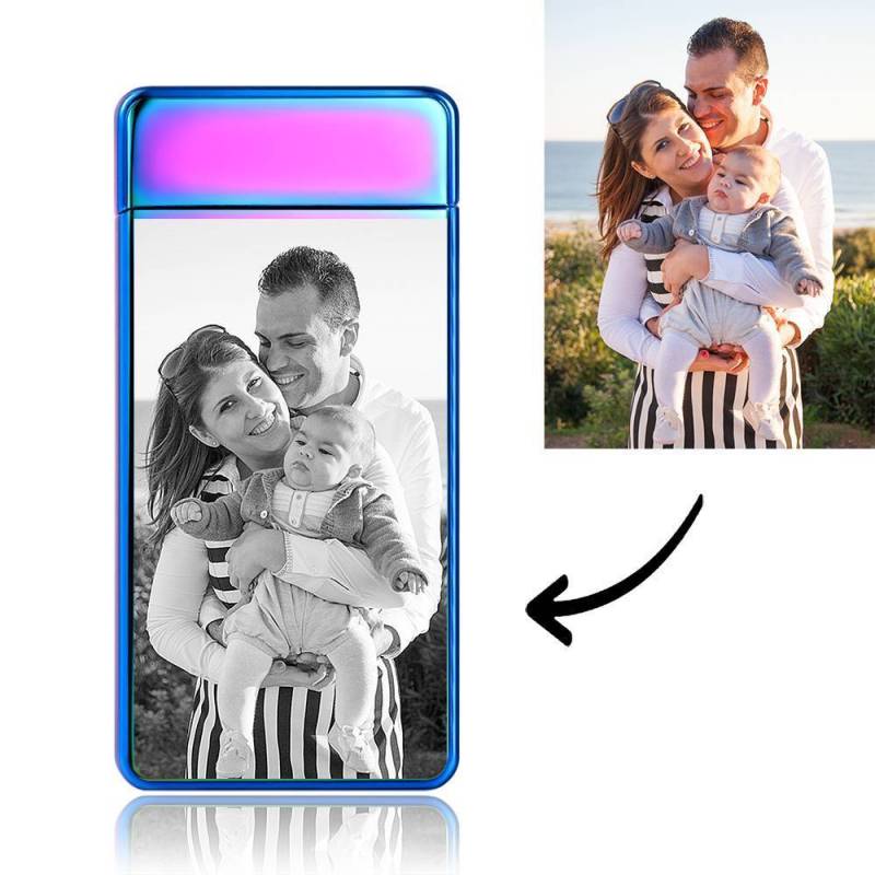 Photo Lighter Custom Photo Engraved Lighter Rainbow Color Perfect Family