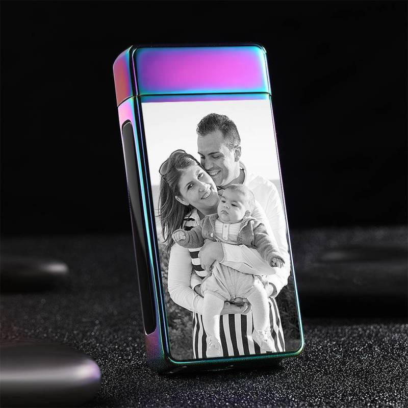 Photo Lighter Custom Photo Engraved Lighter Rainbow Color Perfect Family 3