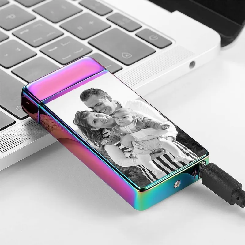 Photo Lighter Custom Photo Engraved Lighter Rainbow Color Perfect Family 4