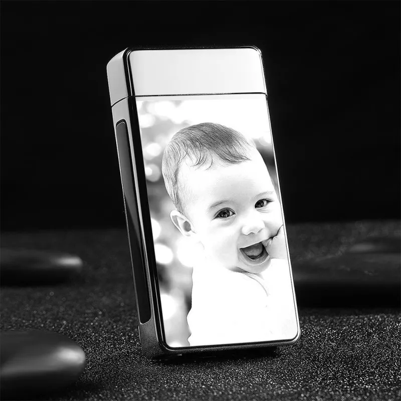 Photo Lighter Custom Photo Engraved Lighter Silver Memorial Gift 3