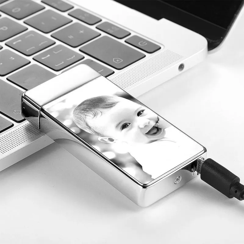 Photo Lighter Custom Photo Engraved Lighter Silver Memorial Gift 4