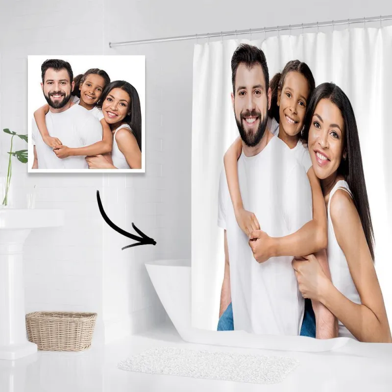 Photo Shower Curtain Custom Backdrop Polyester Waterproof 140*183cm 4