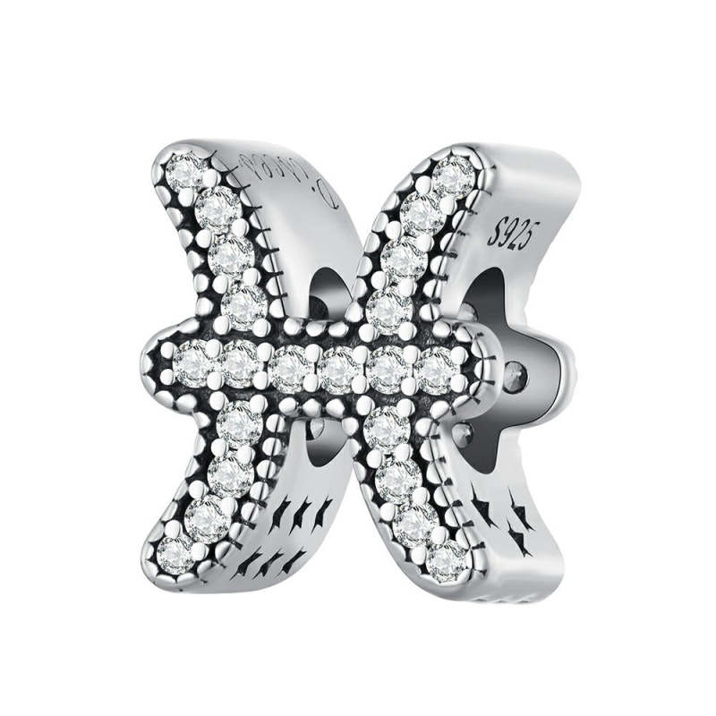 Pisces Lucky Zodiac Sign Charm Silver