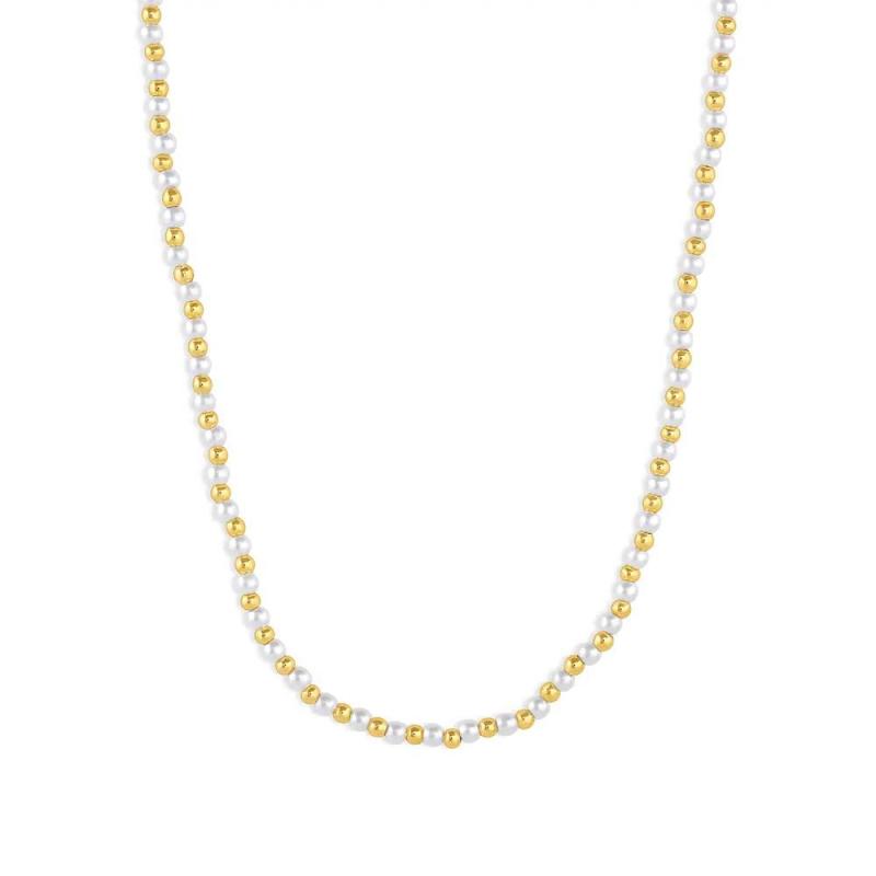 Poppy Pearl Necklace Gold Minimalist Chain Dainty and Thin Necklace