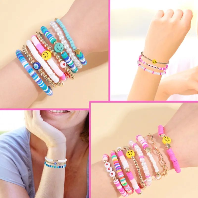 Preppy Bracelets Set Soft Clay Bohemian Layering Bracelets Jewelry for Her 1