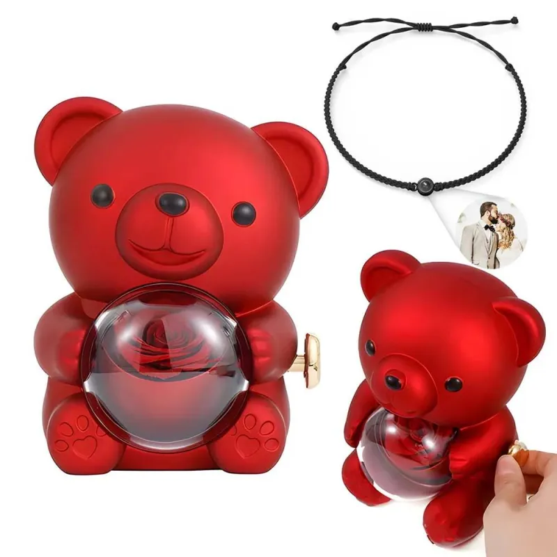 Projection Bracelet with Rose Bear Giftbox for Lover