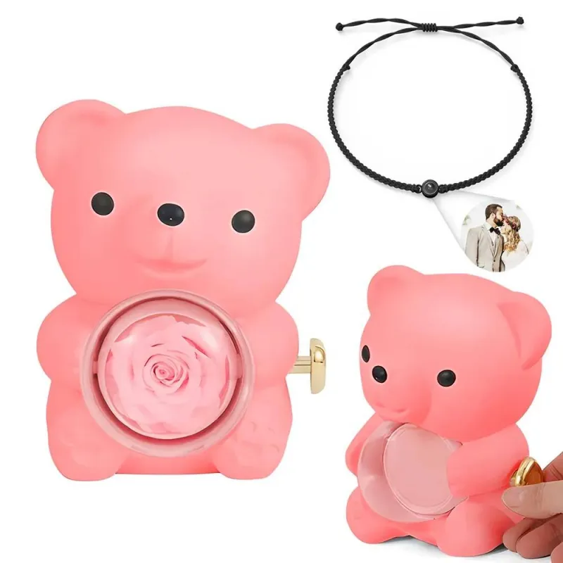 Projection Bracelet with Rose Bear Giftbox for Lover 4