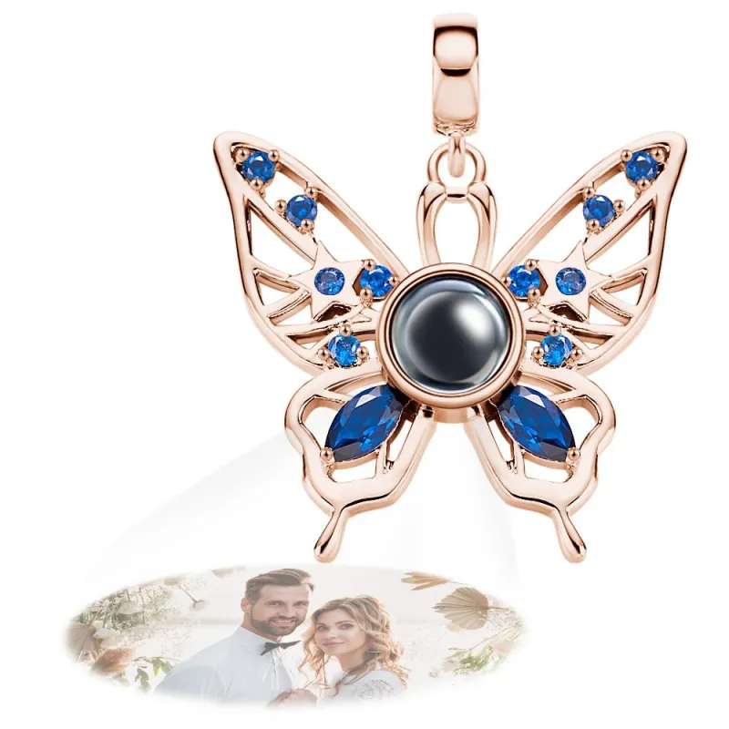 Projection Butterfly Personalized Photo Pendant Dangle Charm Symbolizes Free and Happy 5