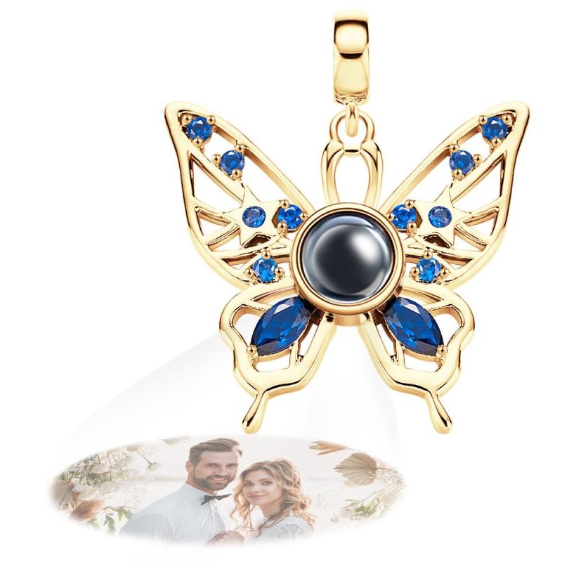 Projection Butterfly Personalized Photo Pendant Dangle Charm Symbolizes Free and Happy 4