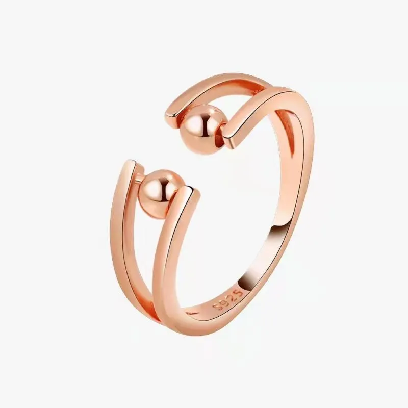 Rotating Ring Relieving Anxiety Adjustable Spinner Ring Jewelry Gift for Women Men 3