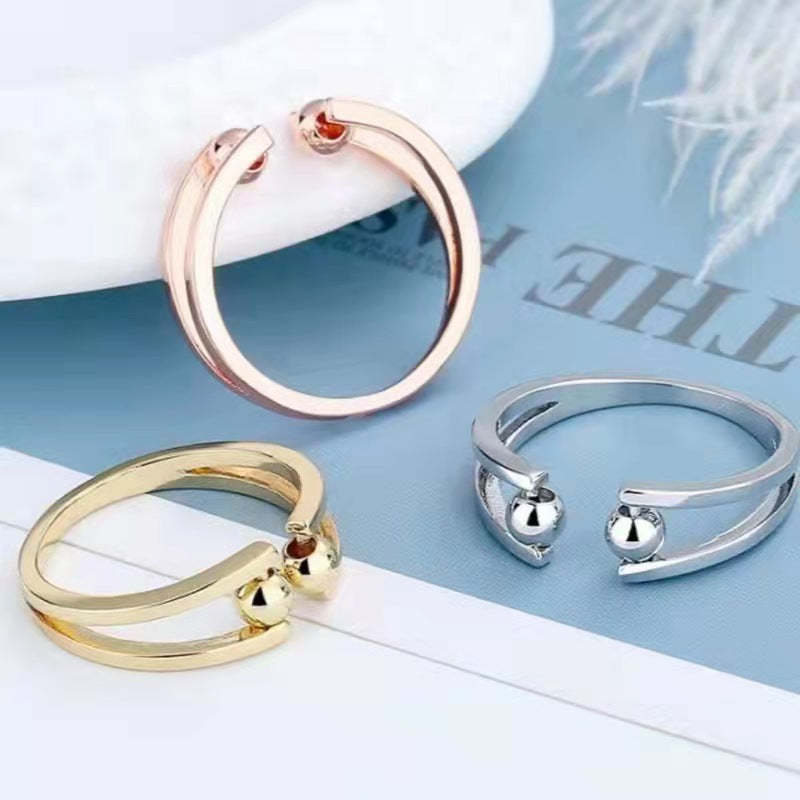 Rotating Ring Relieving Anxiety Adjustable Spinner Ring Jewelry Gift for Women Men 4