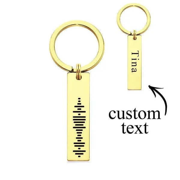 Scannable Music Code Keychain, Custom Engraved Music Song Keychains Black 4