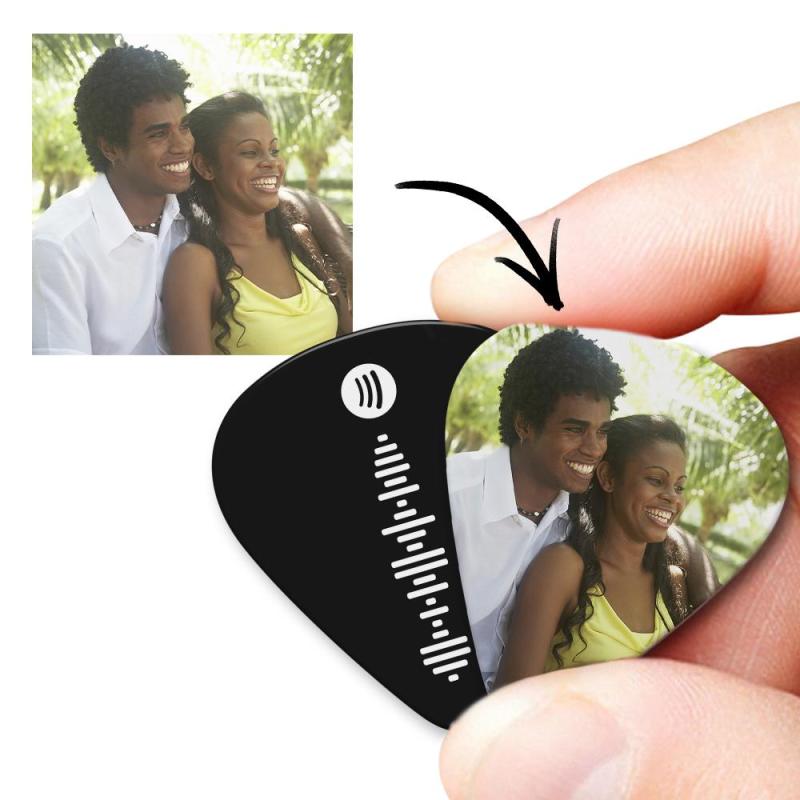 Scannable Spotify Code Guitar Pick, Engraved Music Song with Photo Guitar Pick Gifts for Baby 12Pcs