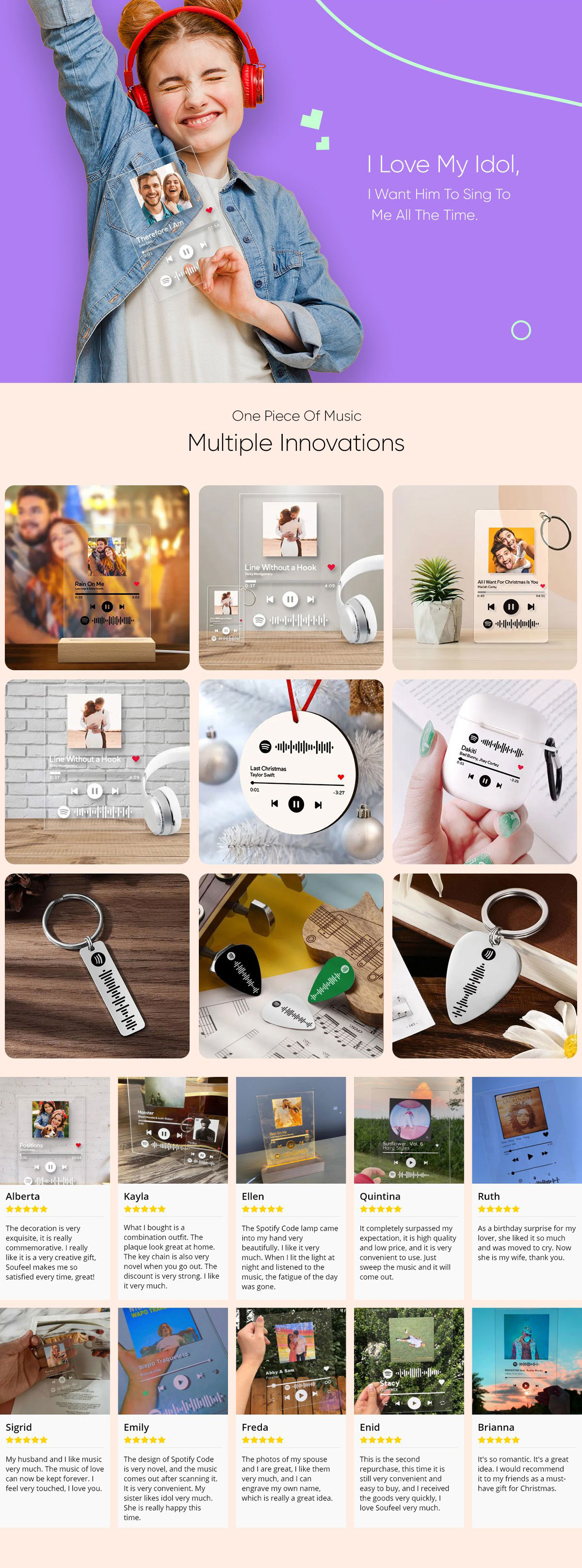 Scannable Spotify Code Music Plaque & A Same Custom Spotify Code Keychain Surprise Gift for Your Lover 1