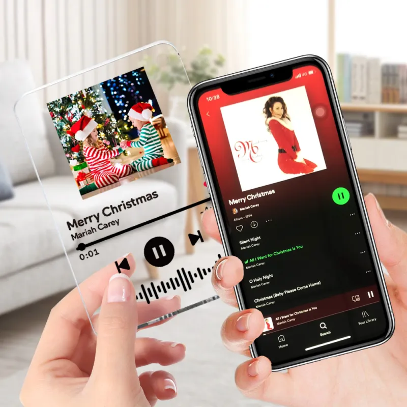 Scannable Spotify Code Plaque Keychain Music and Photo Acrylic Gifts for BFF 6