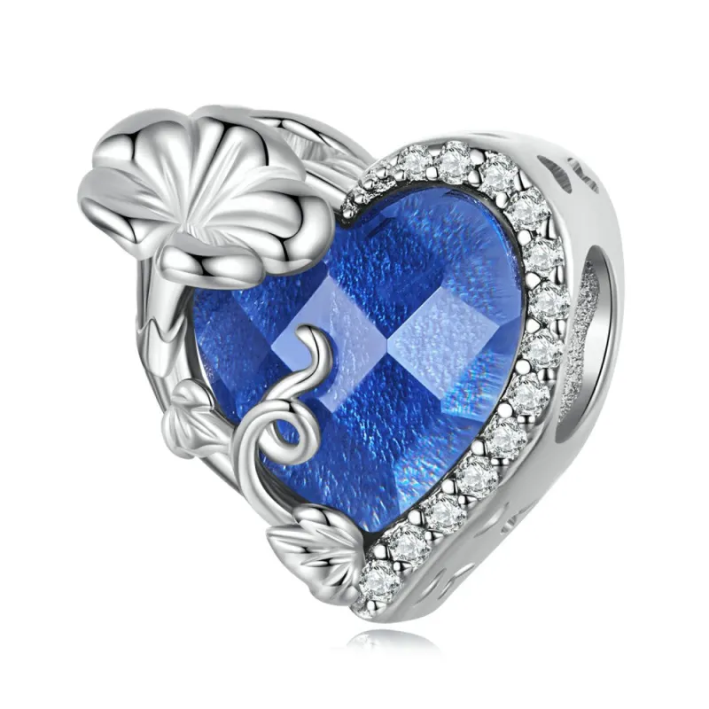 September Birthstone Deep Blue Charm Silver