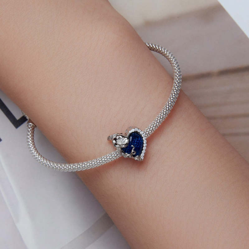 September Birthstone Deep Blue Charm Silver 3