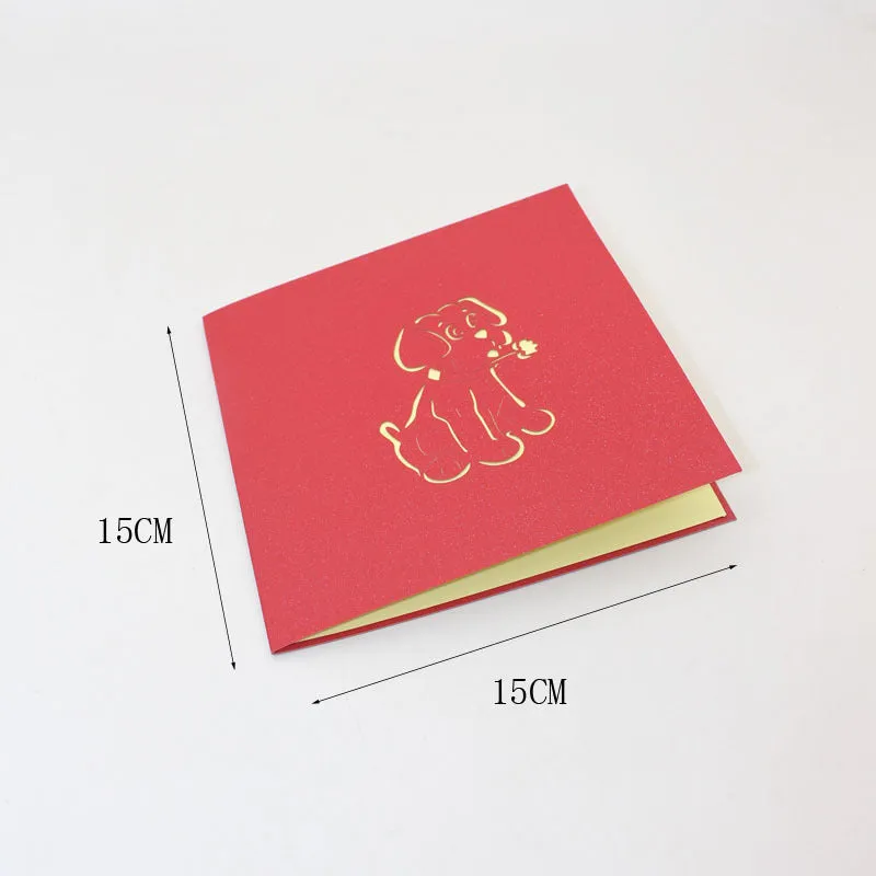 Single Dog Blessing Handmade Greeting Card 3D Pop-up Greeting Card 2