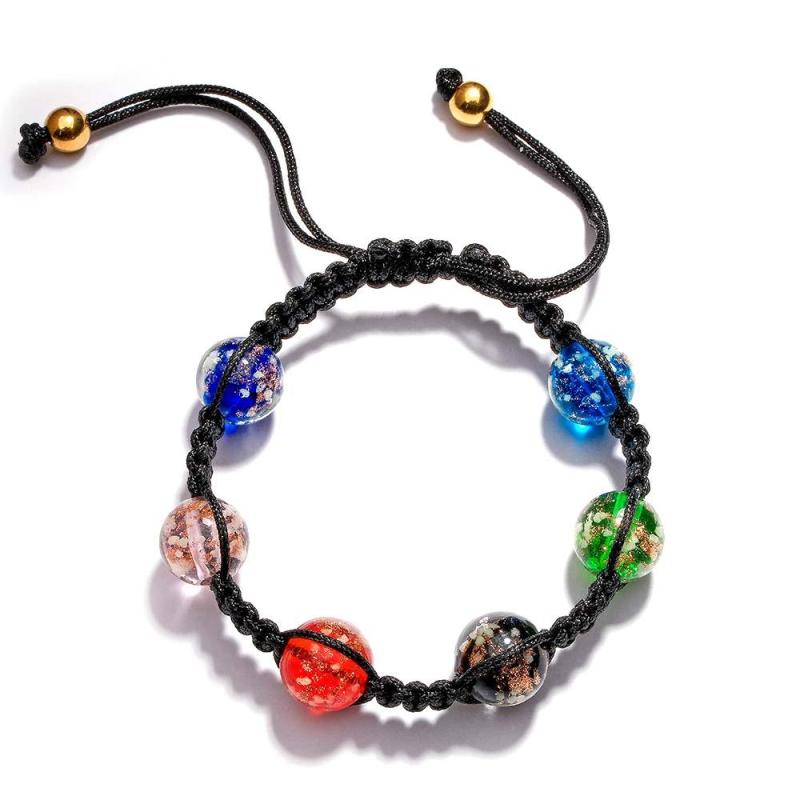 Six-Color Firefly Glass Braided Bracelet Glow in the Dark Luminous Bracelet