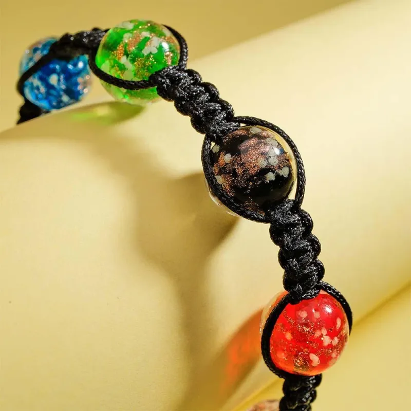 Six-Color Firefly Glass Braided Bracelet Glow in the Dark Luminous Bracelet 2