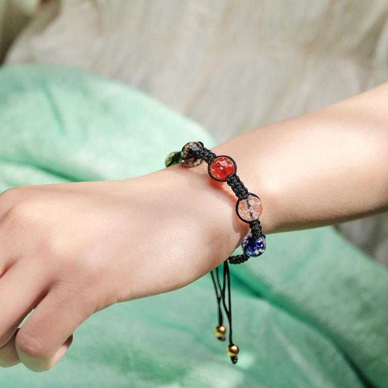 Six-Color Firefly Glass Braided Bracelet Glow in the Dark Luminous Bracelet 4