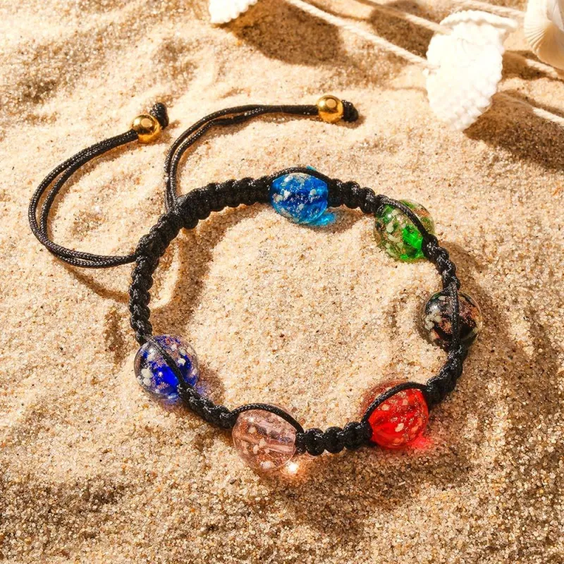 Six-Color Firefly Glass Braided Bracelet Glow in the Dark Luminous Bracelet 5