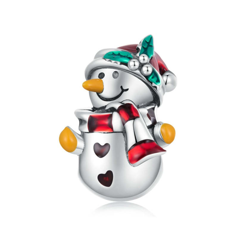 Snowman Enamel Charm Silver Christmas Gifts