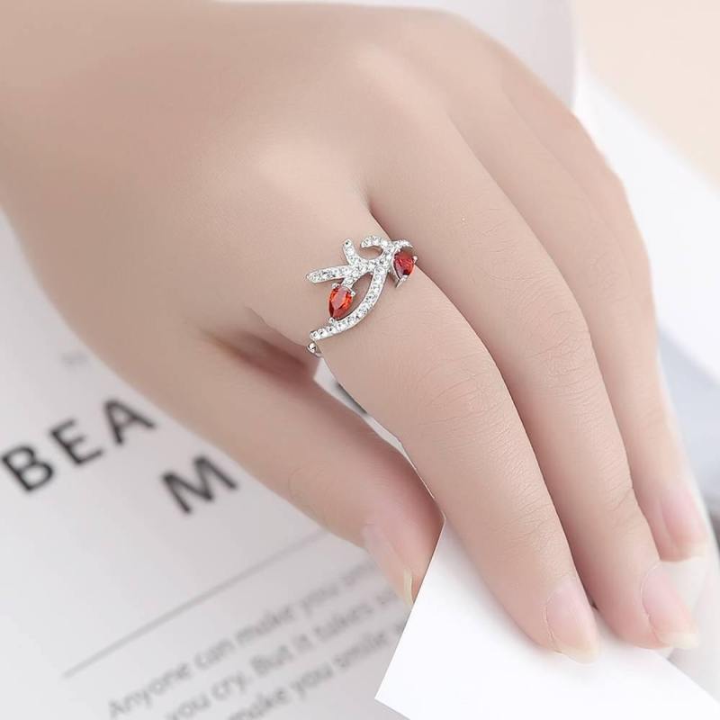 Soufeel Crystal Christmas Antler Ring Platinum Plated Silver 2