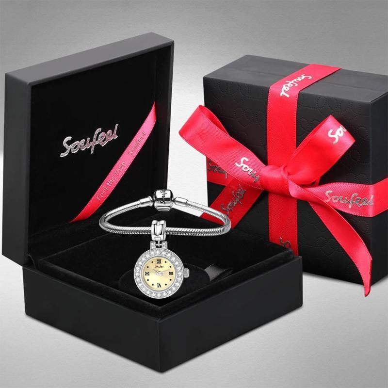 Soufeel Crystal Dangle Watch Charm Platinum Plated 3