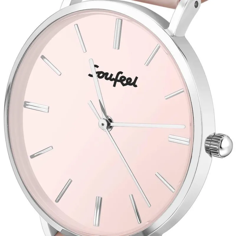 Soufeel Women's Classic Watch Pink Leather Strap 36mm 1