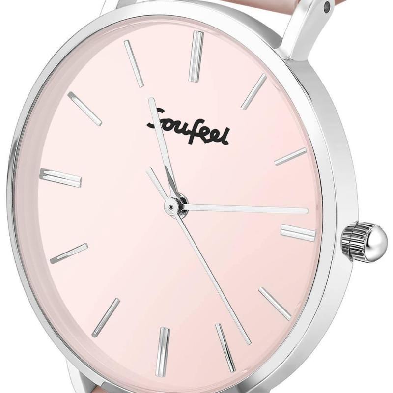 Soufeel Women's Classic Watch Pink Leather Strap 40mm 1