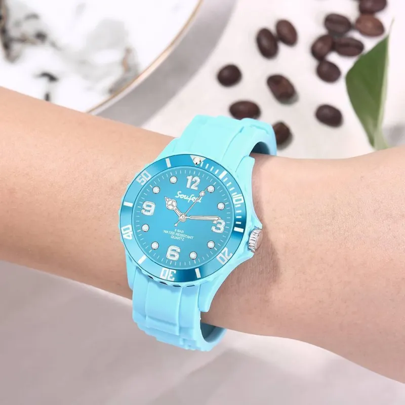 Soufeel Women's Light Blue Silicone Watch 39mm 3