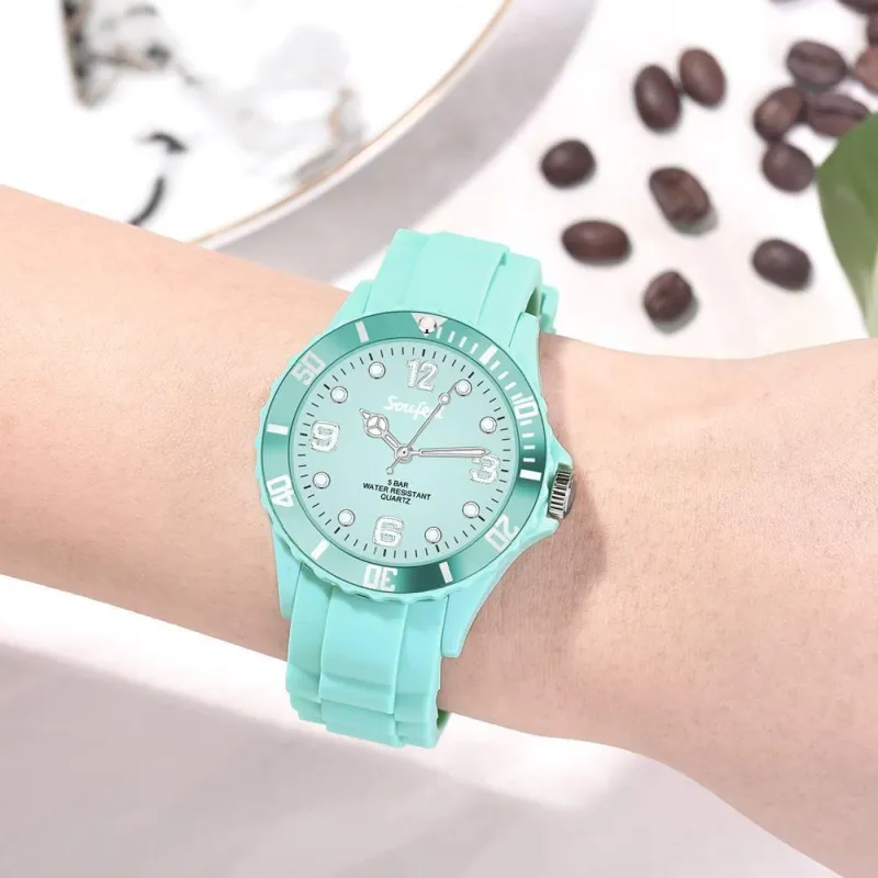 Soufeel Women's Light Green Silicone Watch 39mm 3