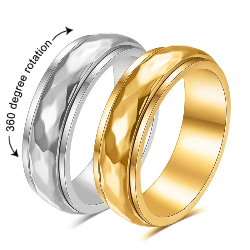 Spinner Ring Relieving Anxiety Rotating Ring Jewelry Gift for Women Men