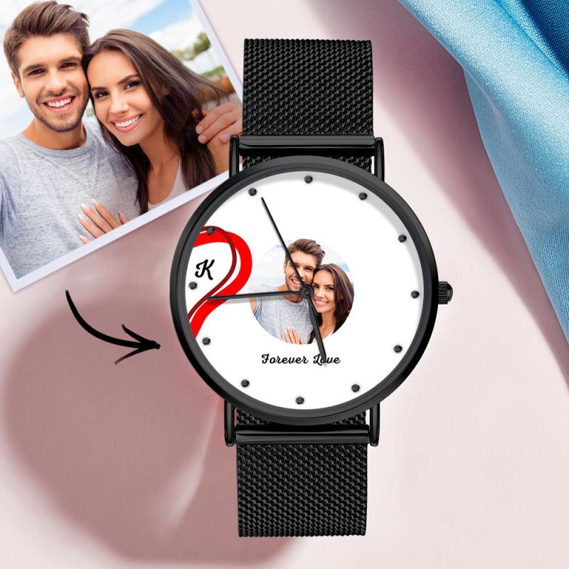 Splicing Red Heart Photo Watch Romantic Valentine's Day Gifts For Couples 4