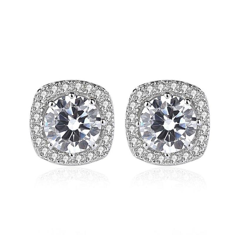 Square Diamond Ear Studs