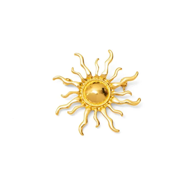 Sun Brooch Vintage Gold Sun Pin Birthday Romantic Gift For Her