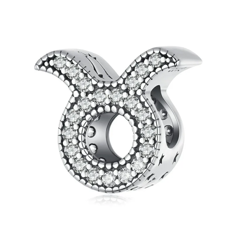 Taurus Lucky Zodiac Sign Charm Silver