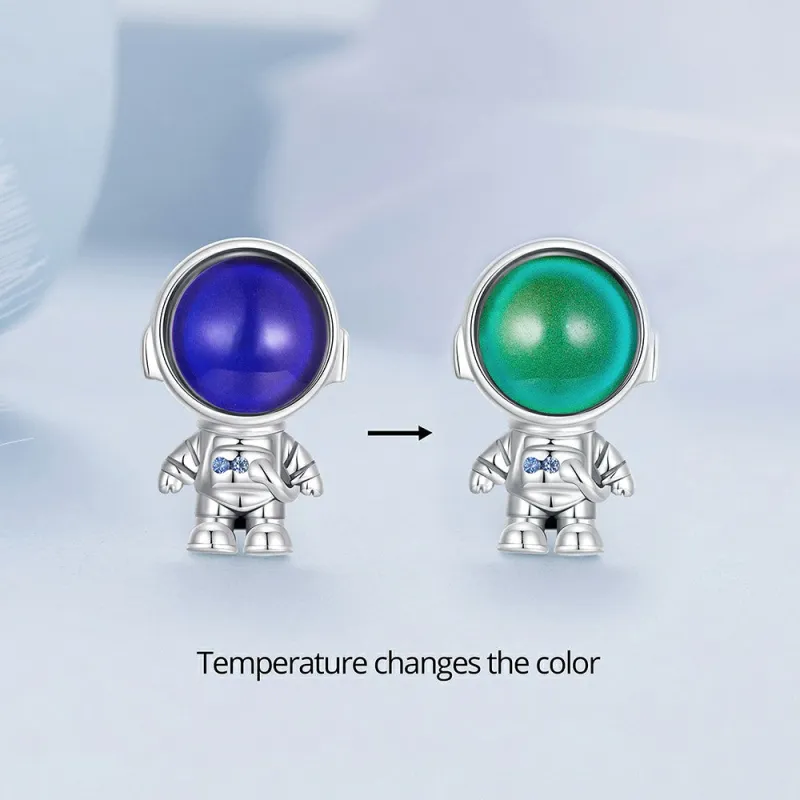 Temperature Discoloration Astronaut Charm Silver 1