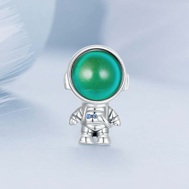 Temperature Discoloration Astronaut Charm Silver 2