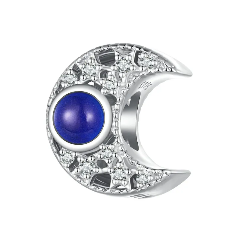 Temperature Discoloration Diamond Moon Charm Silver 2