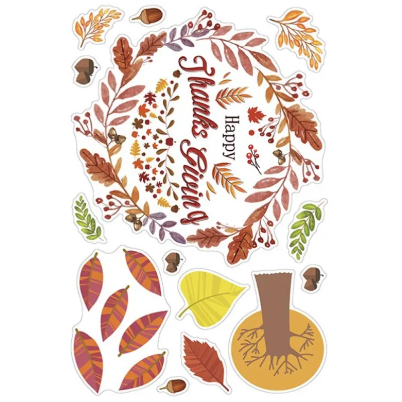 Thanksgiving Day Creative Autumn Maple Leaves Falling Wall Stickers