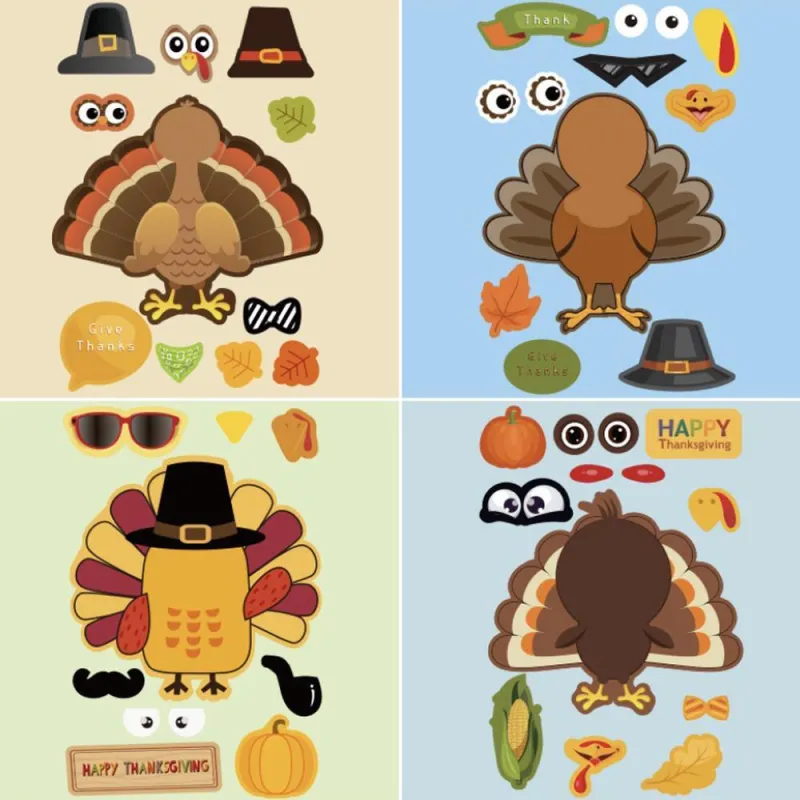 Thanksgiving Turkey Puzzle Stickers