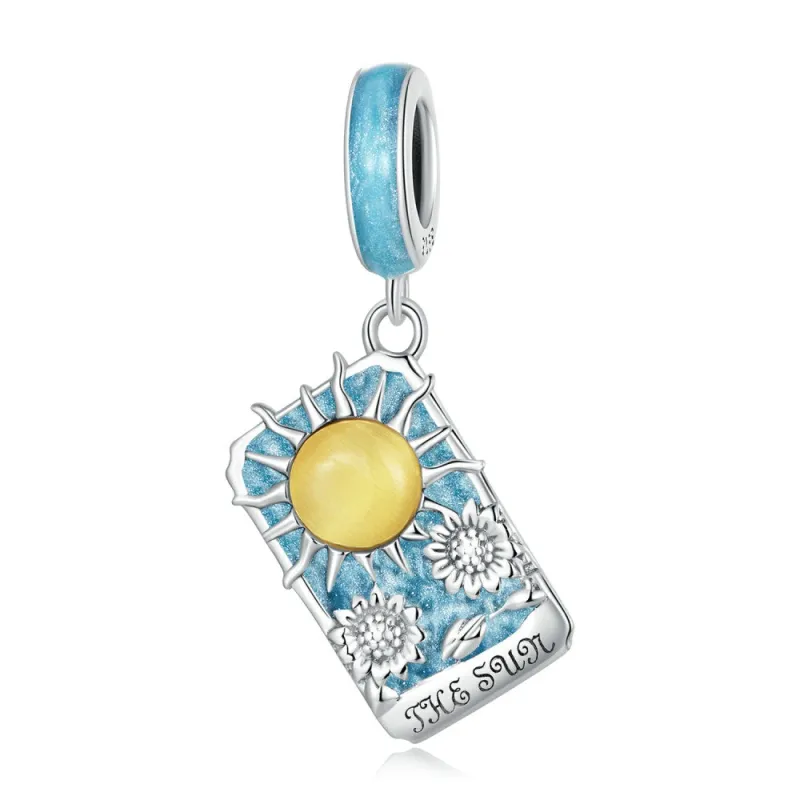 The Sun Tarrot Dangle Charm Silver