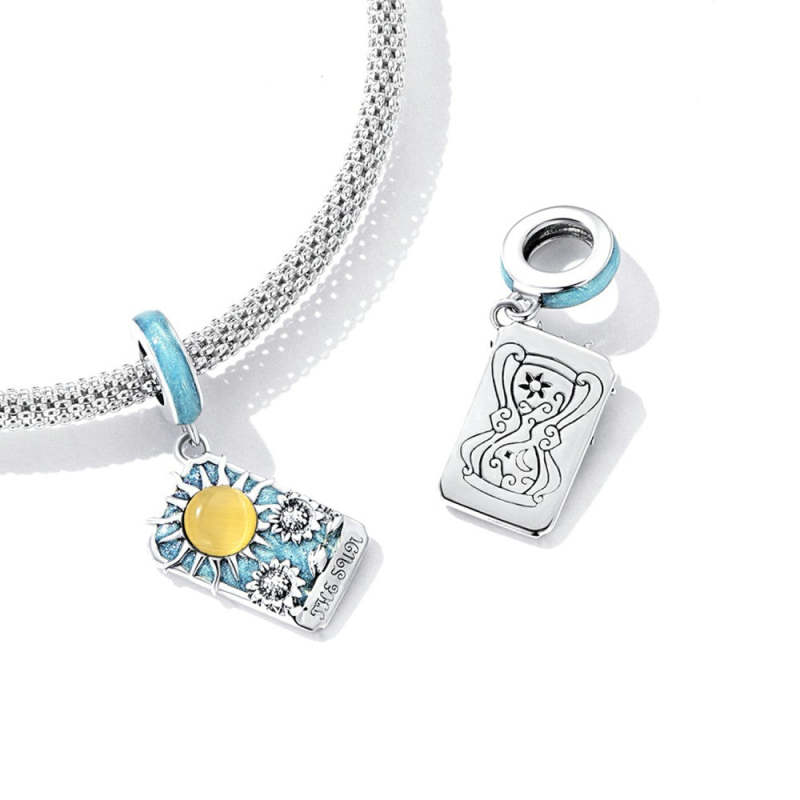 The Sun Tarrot Dangle Charm Silver 2