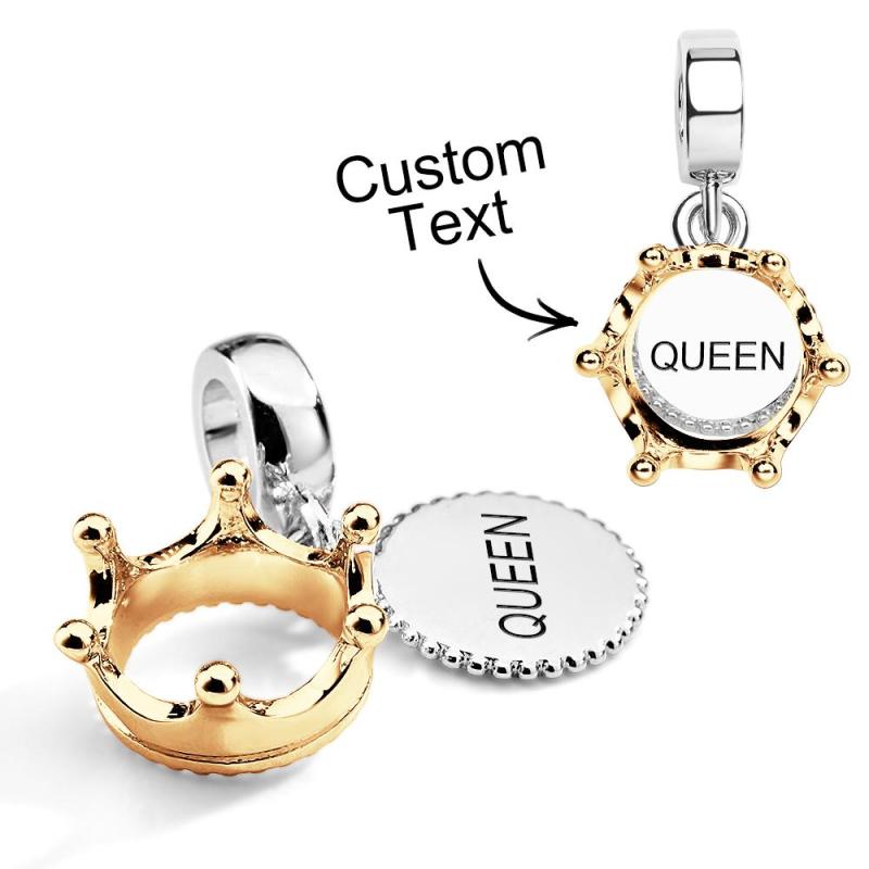 Three Tone Queen & Regal Crown Dangle Charm Hanging Charm Fit DIY Moments Bracelets Necklaces 4