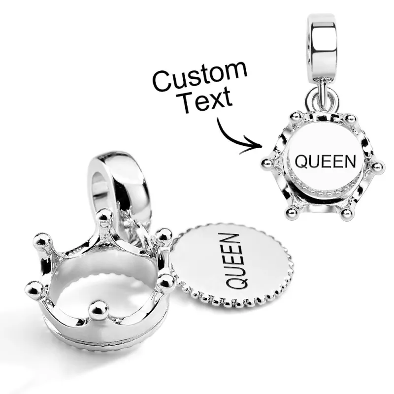 Three Tone Queen & Regal Crown Dangle Charm Hanging Charm Fit DIY Moments Bracelets Necklaces