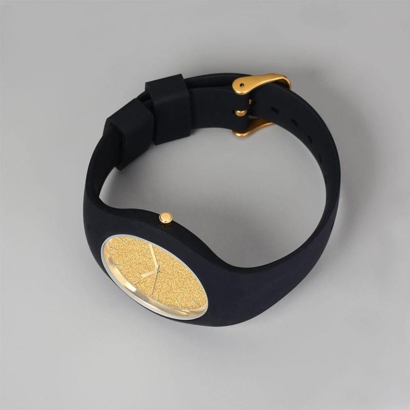 Unisex Silicone Engraved Watch Unisex Engraved Watch 41mm Black Strap - Golden 2